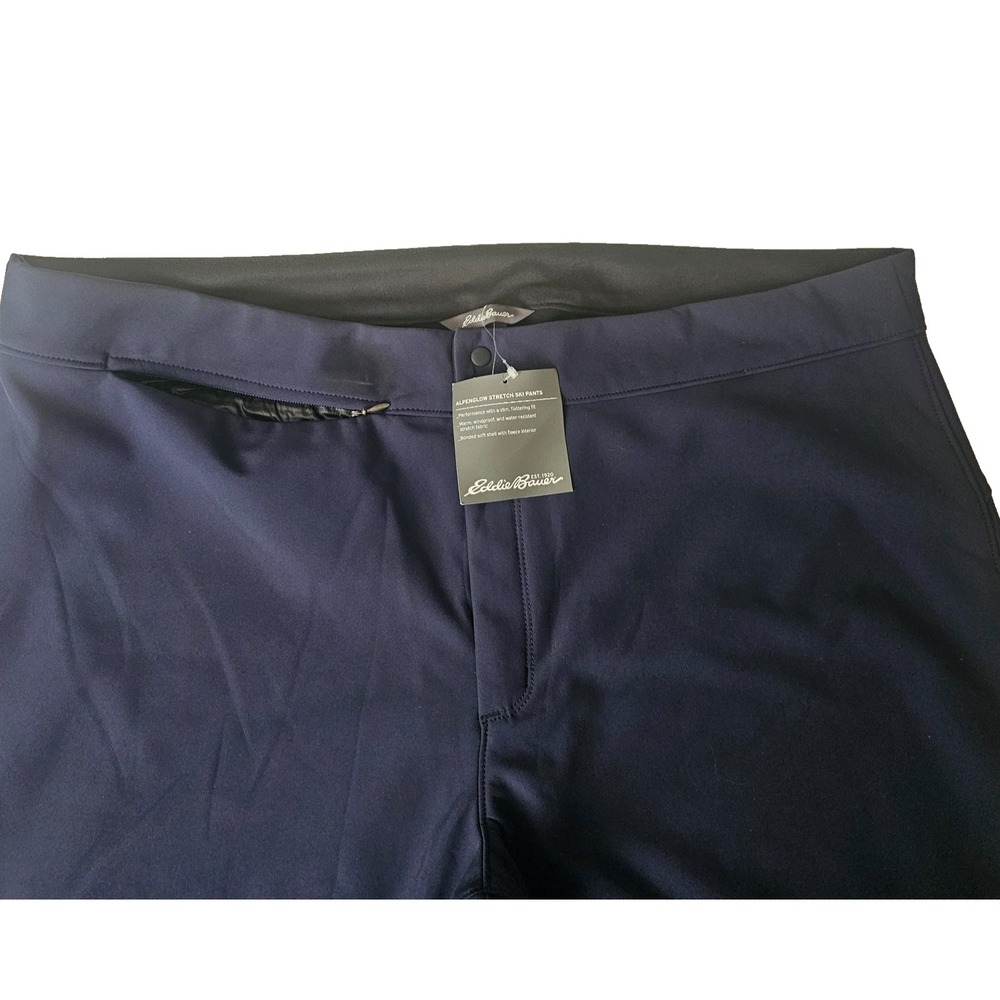 Eddie Bauer Alpenglow 2X Navy Ski Pants Softshell Fleece Snow Après Ski - Picture 5 of 11